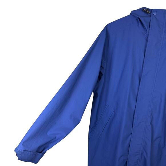 L.L. Bean Men's Royal Blue Hooded Mid Length Zip Up Rain Jacket - Picture 6 of 10